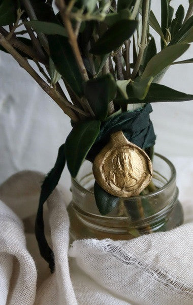 Sagrado Corazón Ramo - Latón dorado