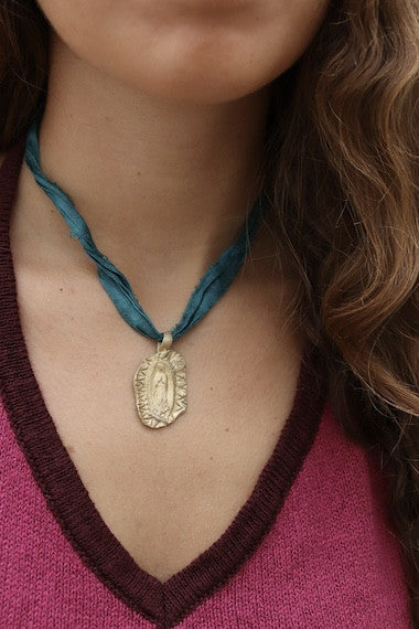Our Lady of Guadalupe Pendant - Gold-Plated Brass