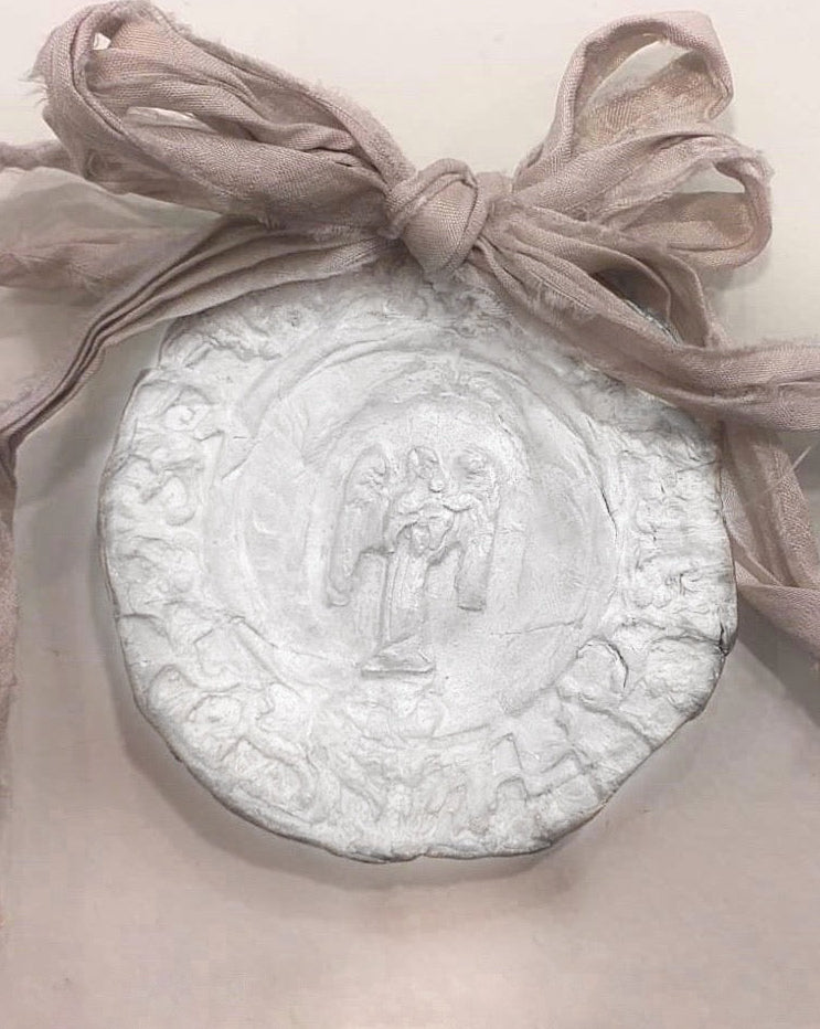 Ángel con Bebé Cuna - Plata