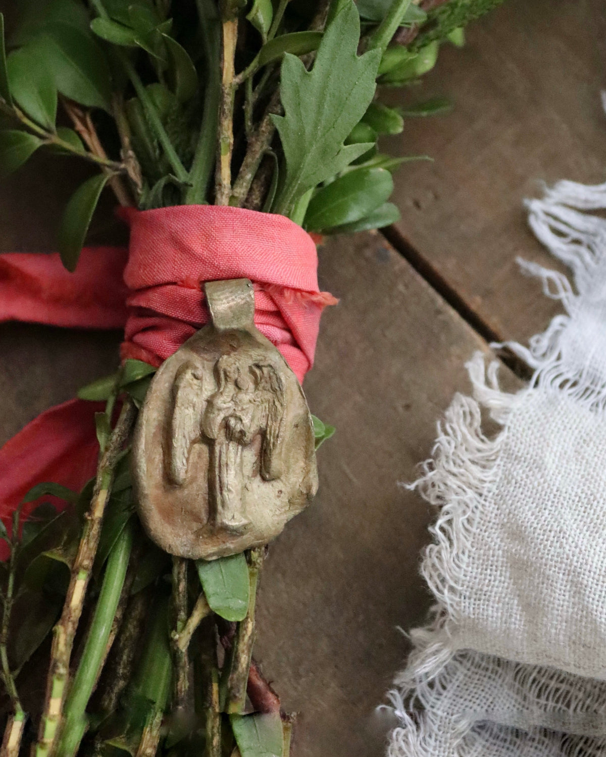 Angel with Baby Bouquet - Gilded Brass
