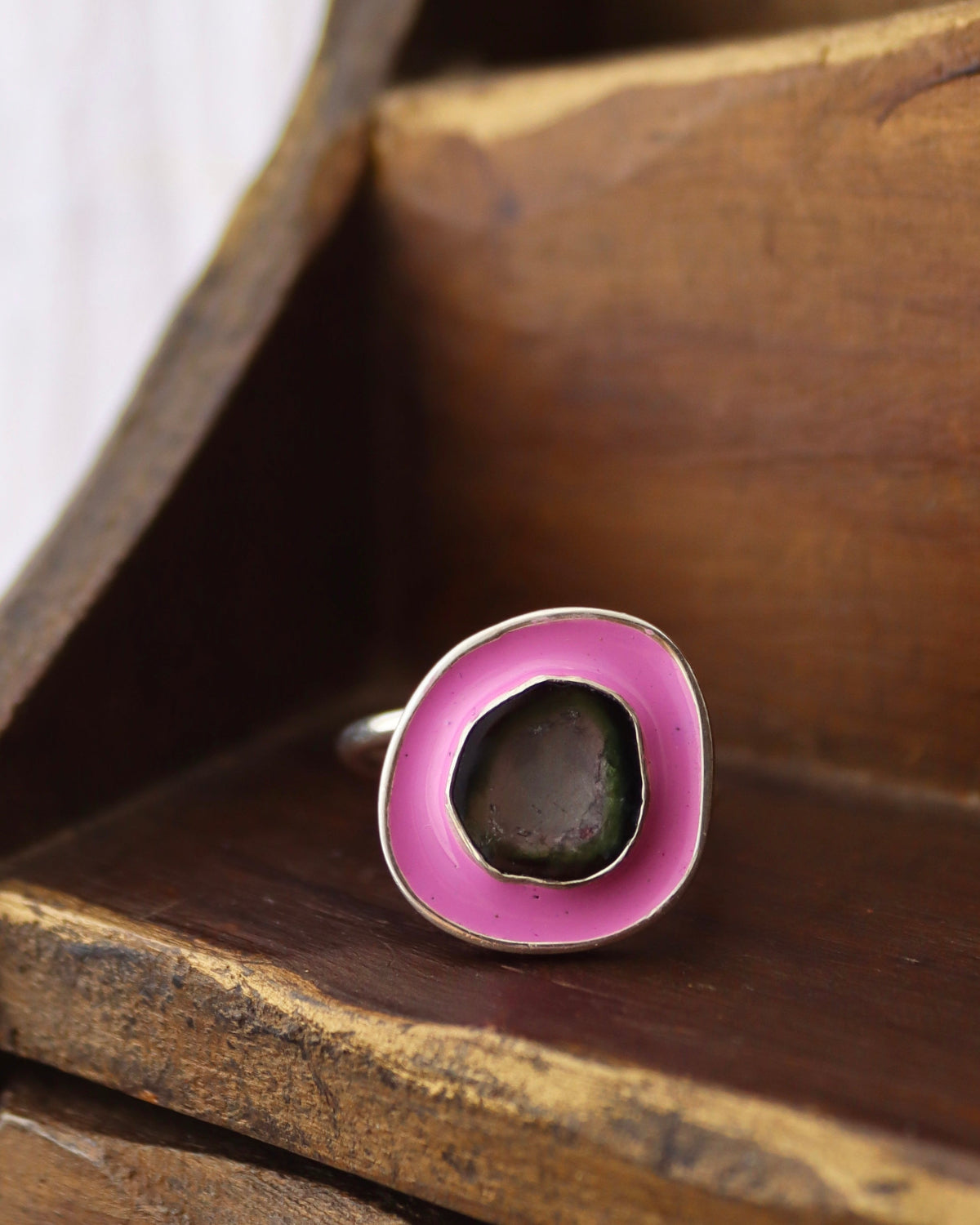 Anillo Turmalina bicolor