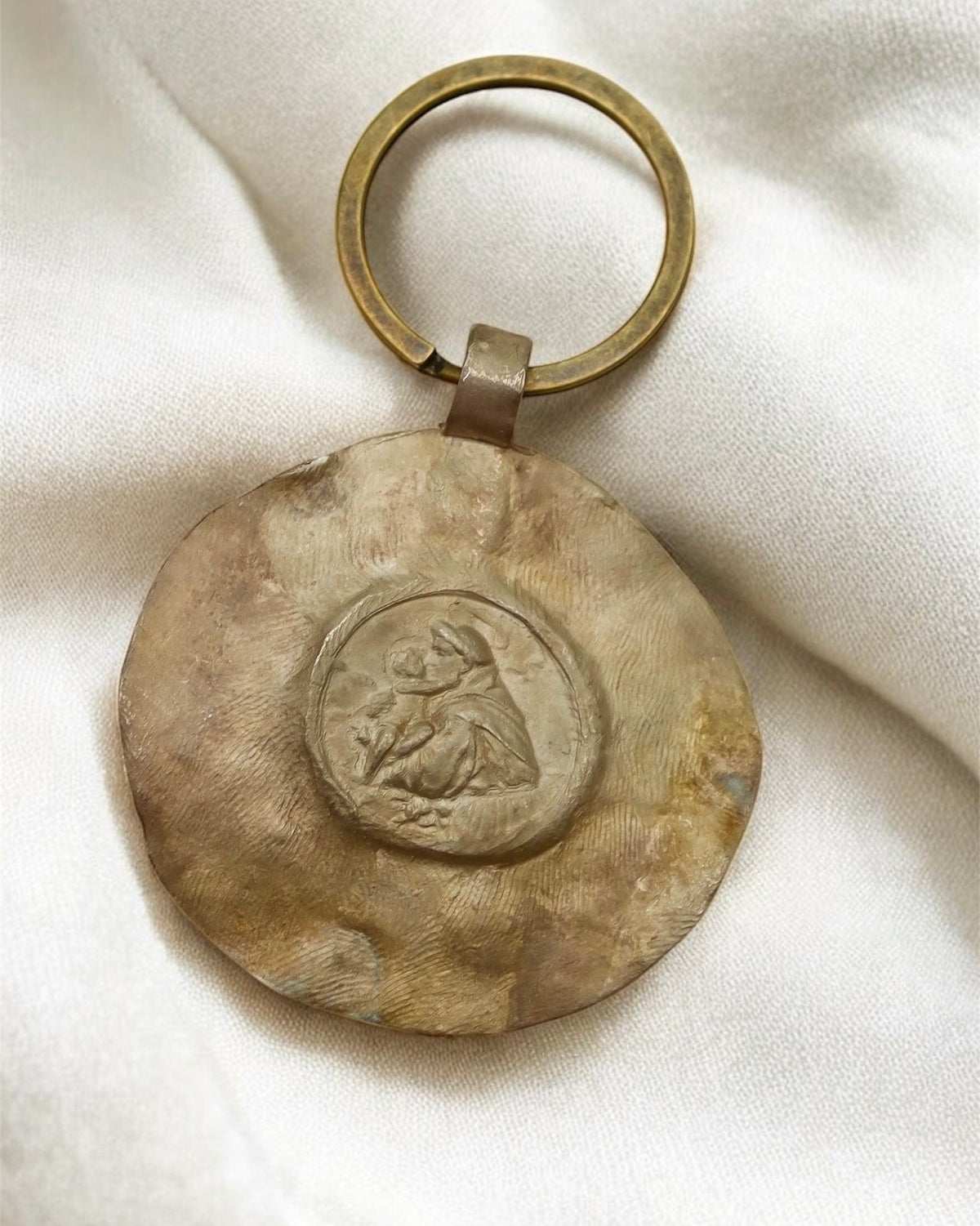 San Antonio Keychain - Gold Plated Brass