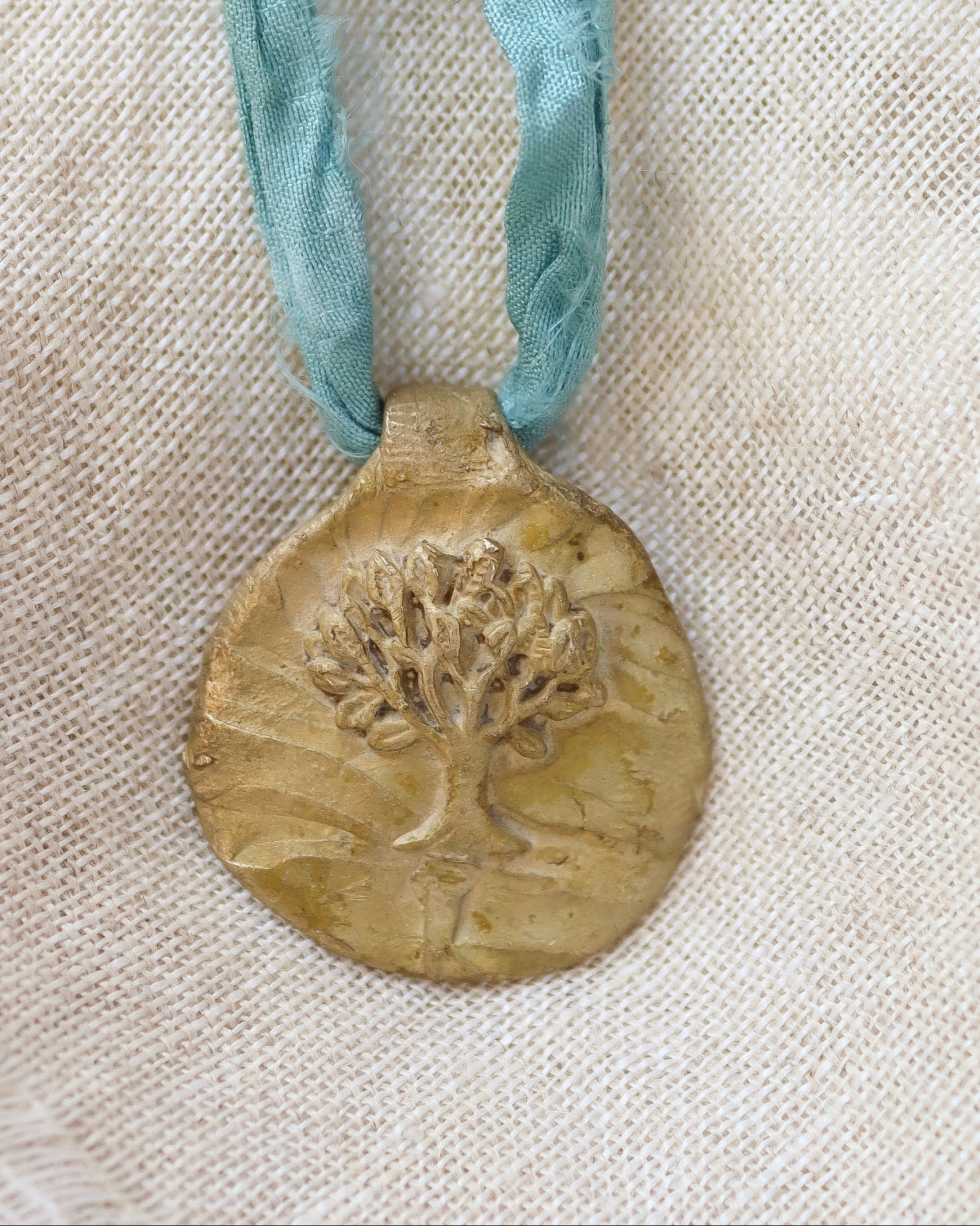 Tree of Life Pendant - gold-colored brass