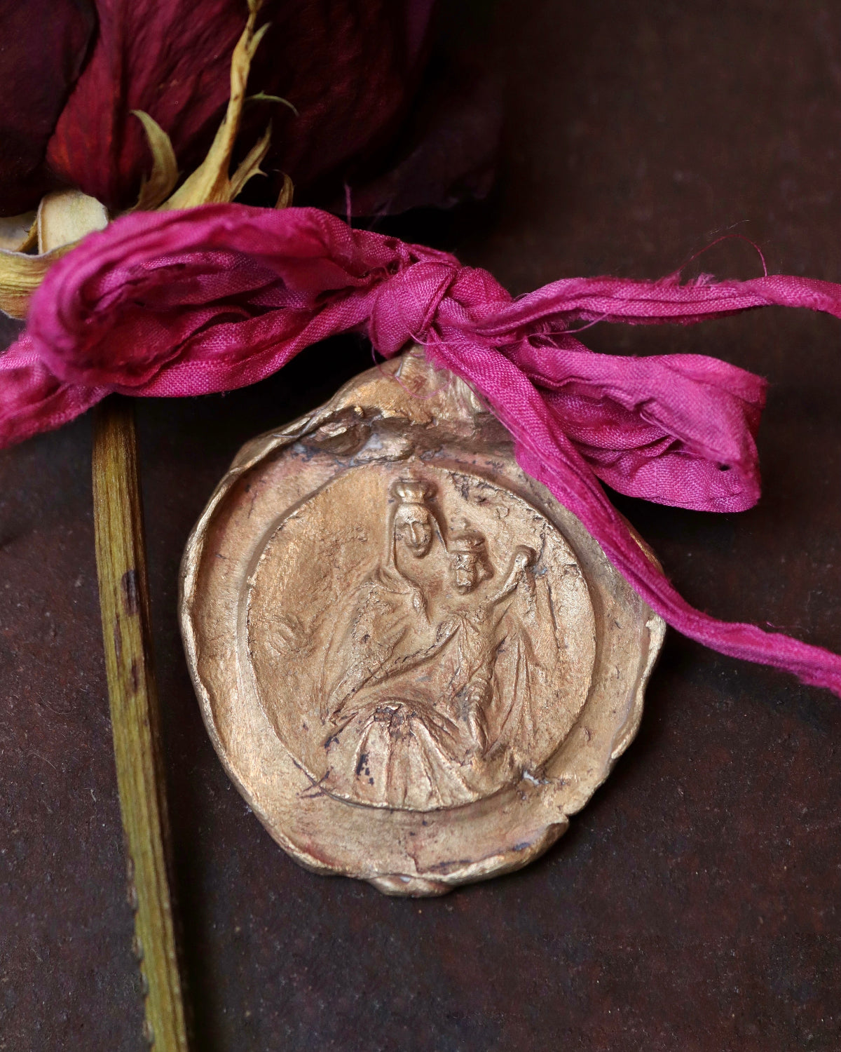 Virgen del Carmen Carrito - Latón dorado