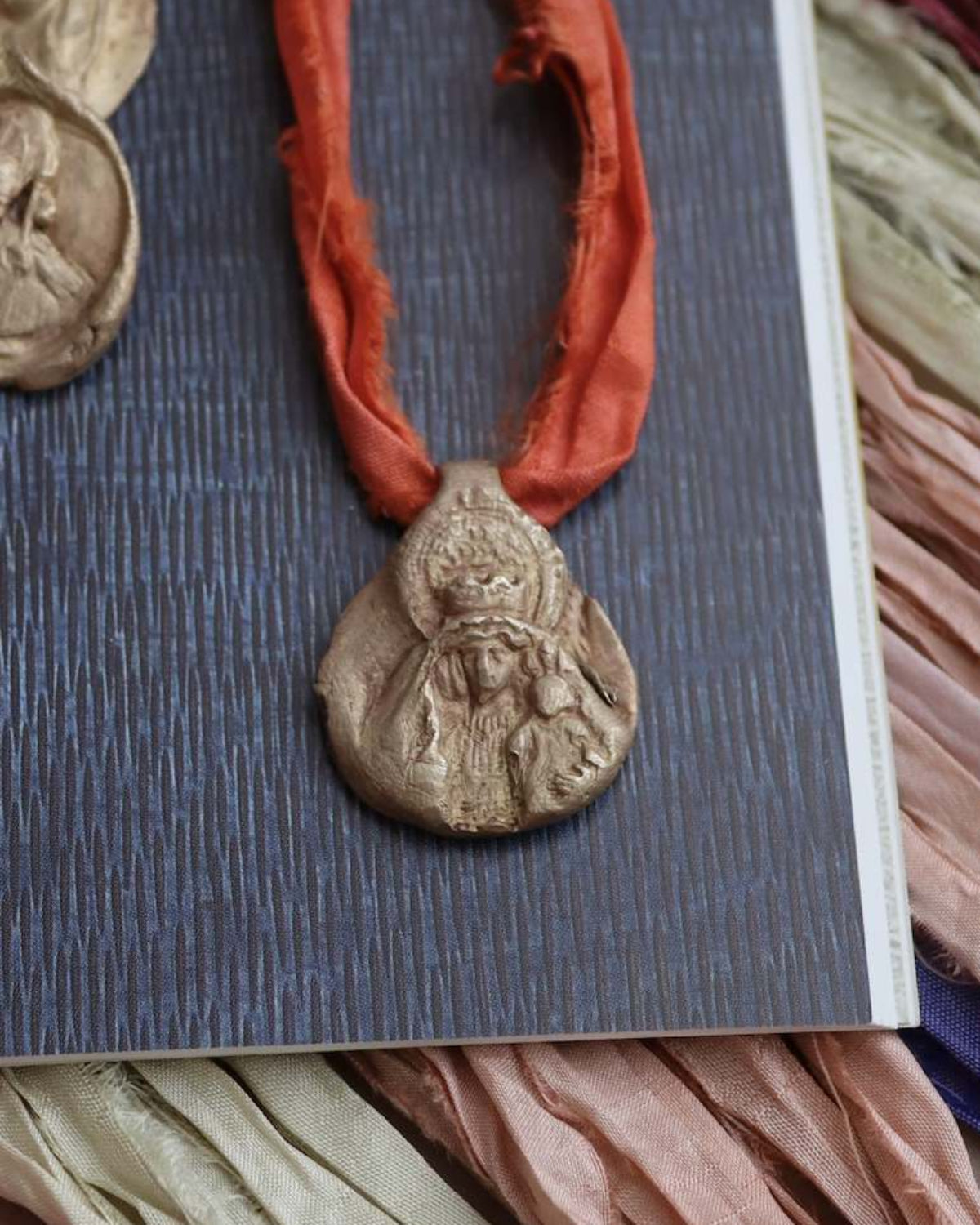 Virgin of Bethlehem Pendant - gold-colored brass