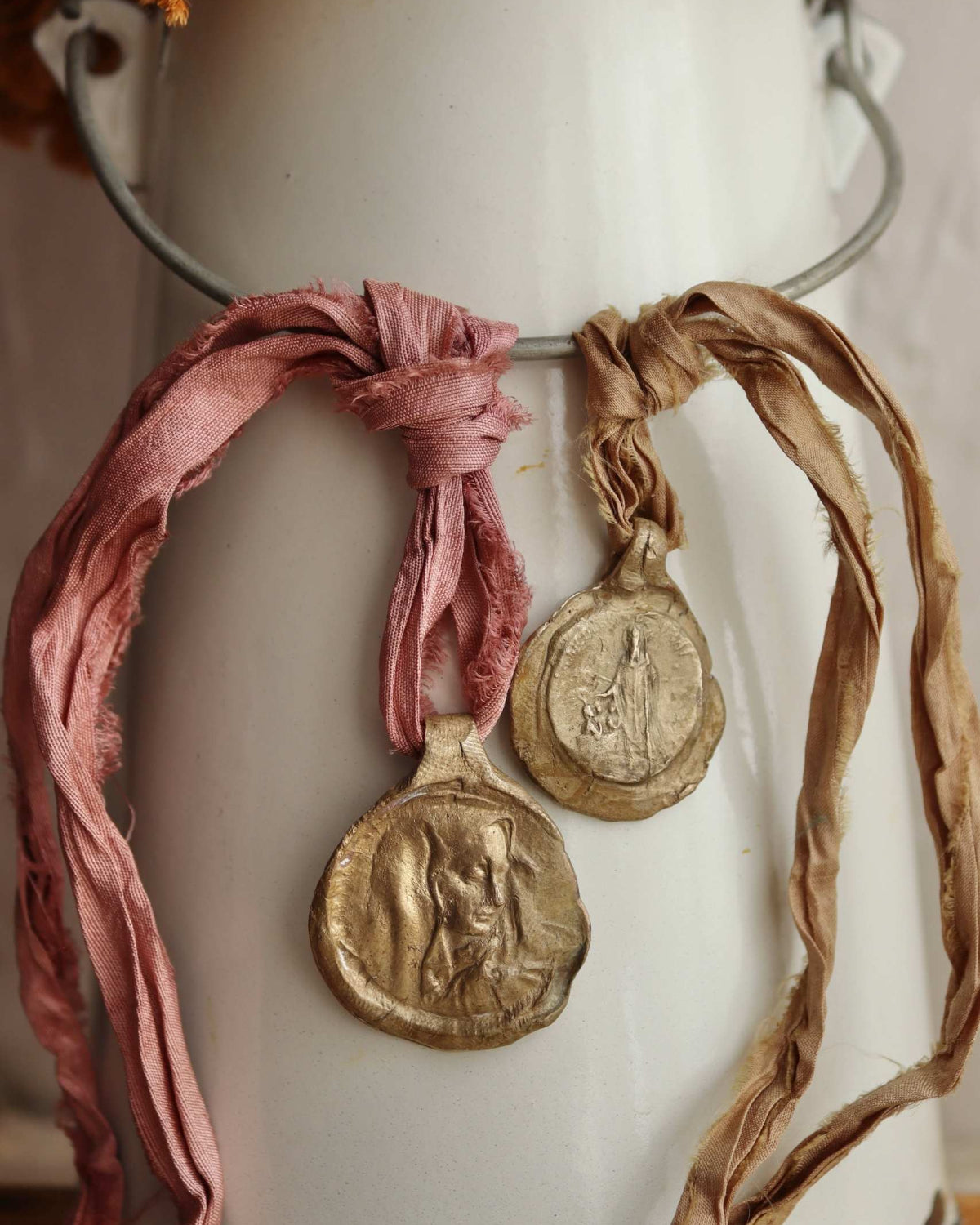 Our Lady of Solitude Pendant - gold-colored brass
