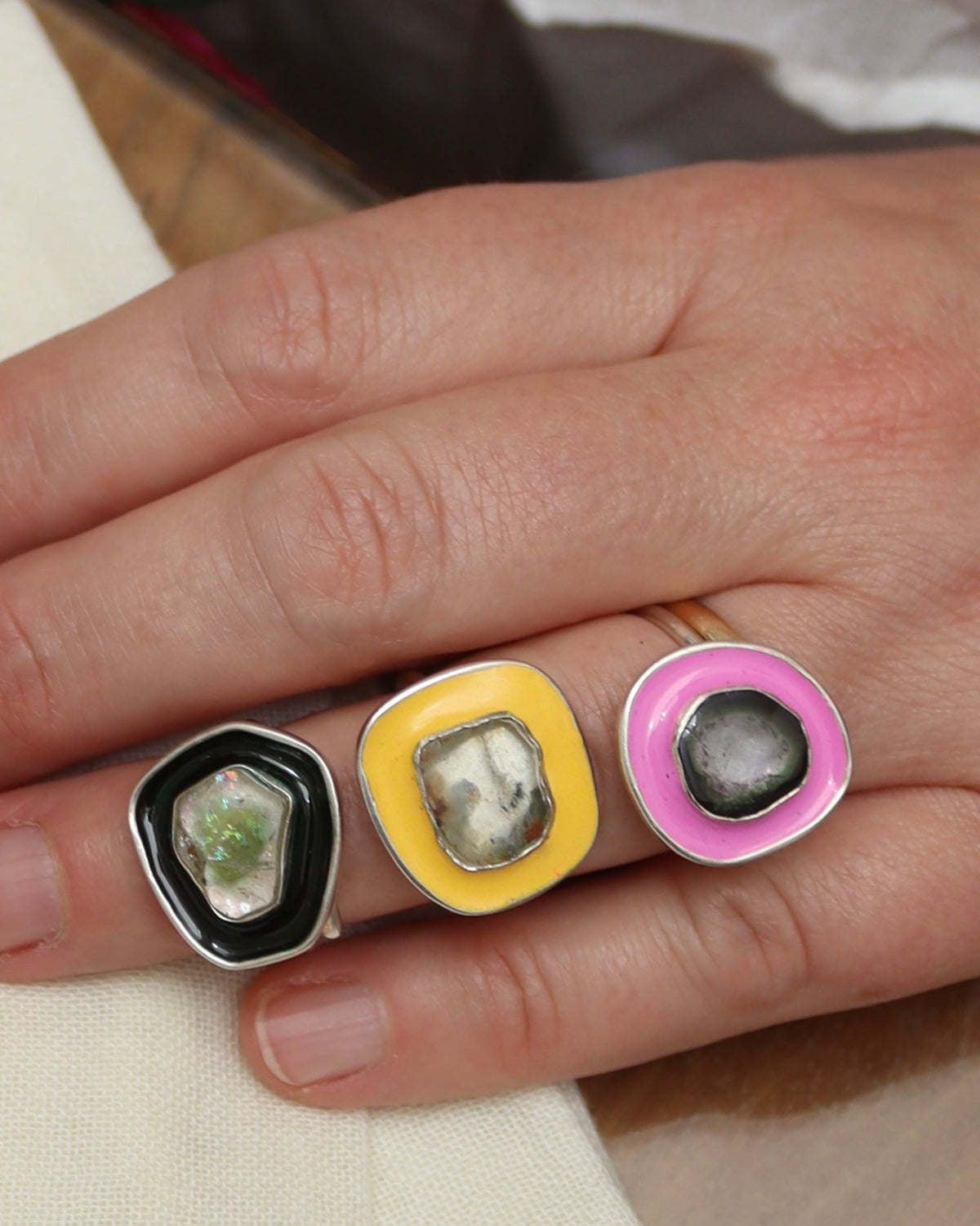 Anillo Turmalina bicolor