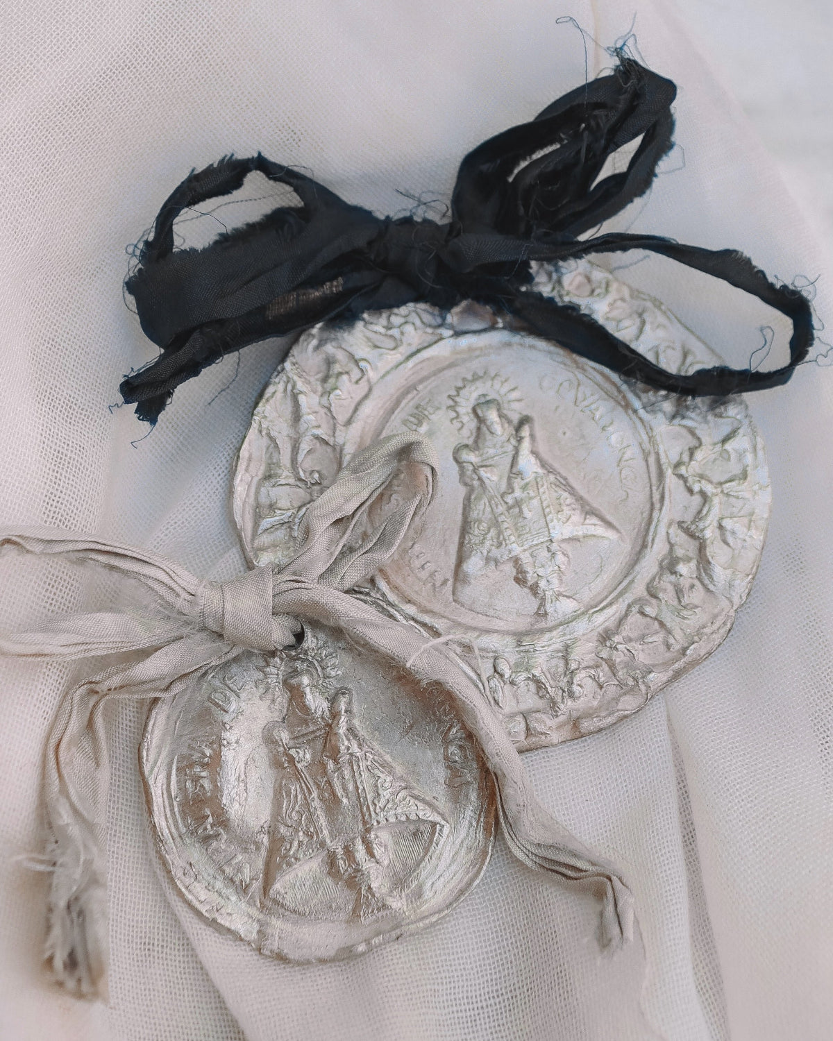 Medallas Covadonga carrito TL y cuna TXL plata