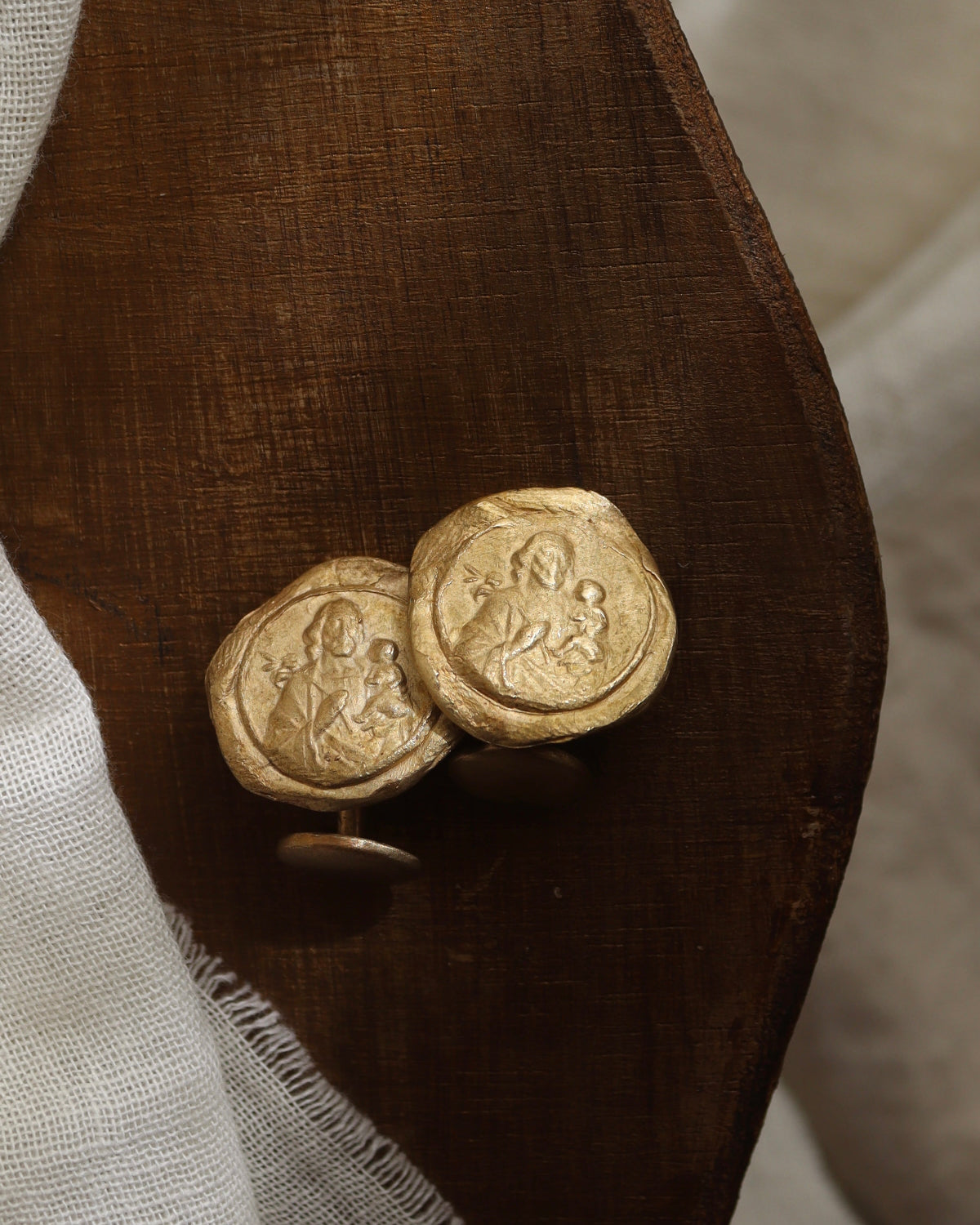 Saint Joseph Twins - Gold-plated brass