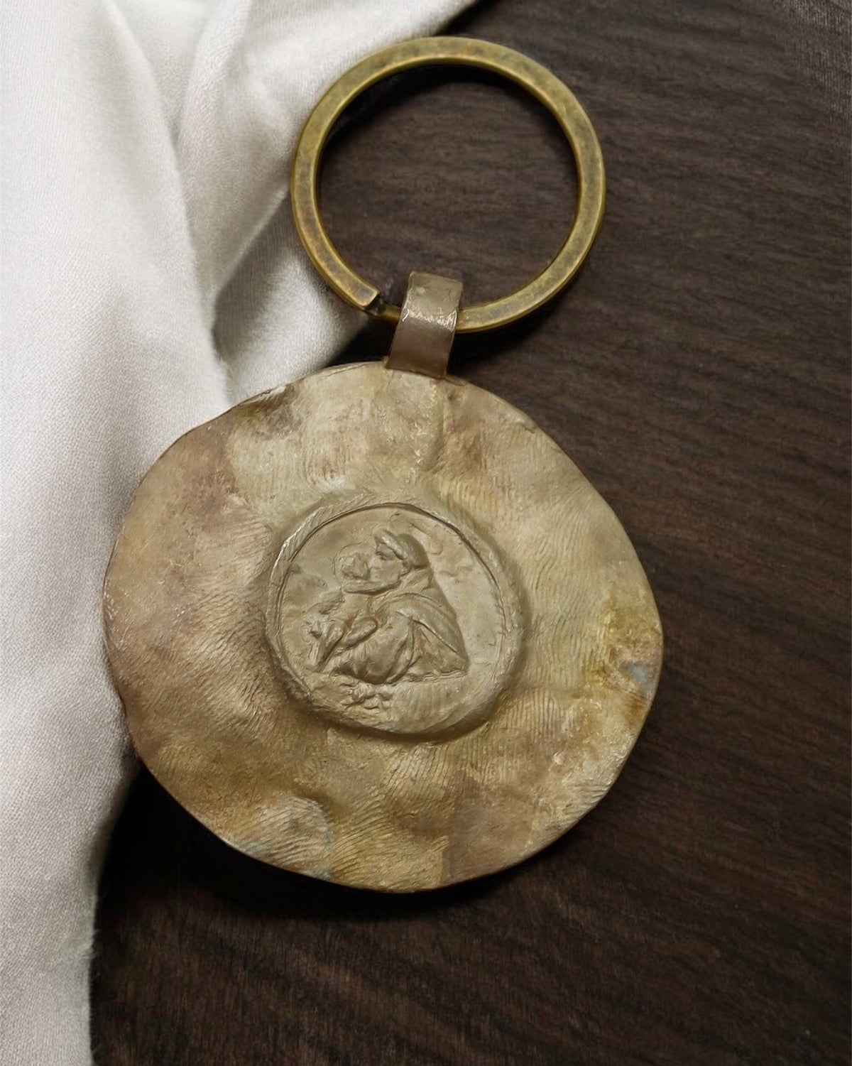 San Antonio Keychain - Gold Plated Brass