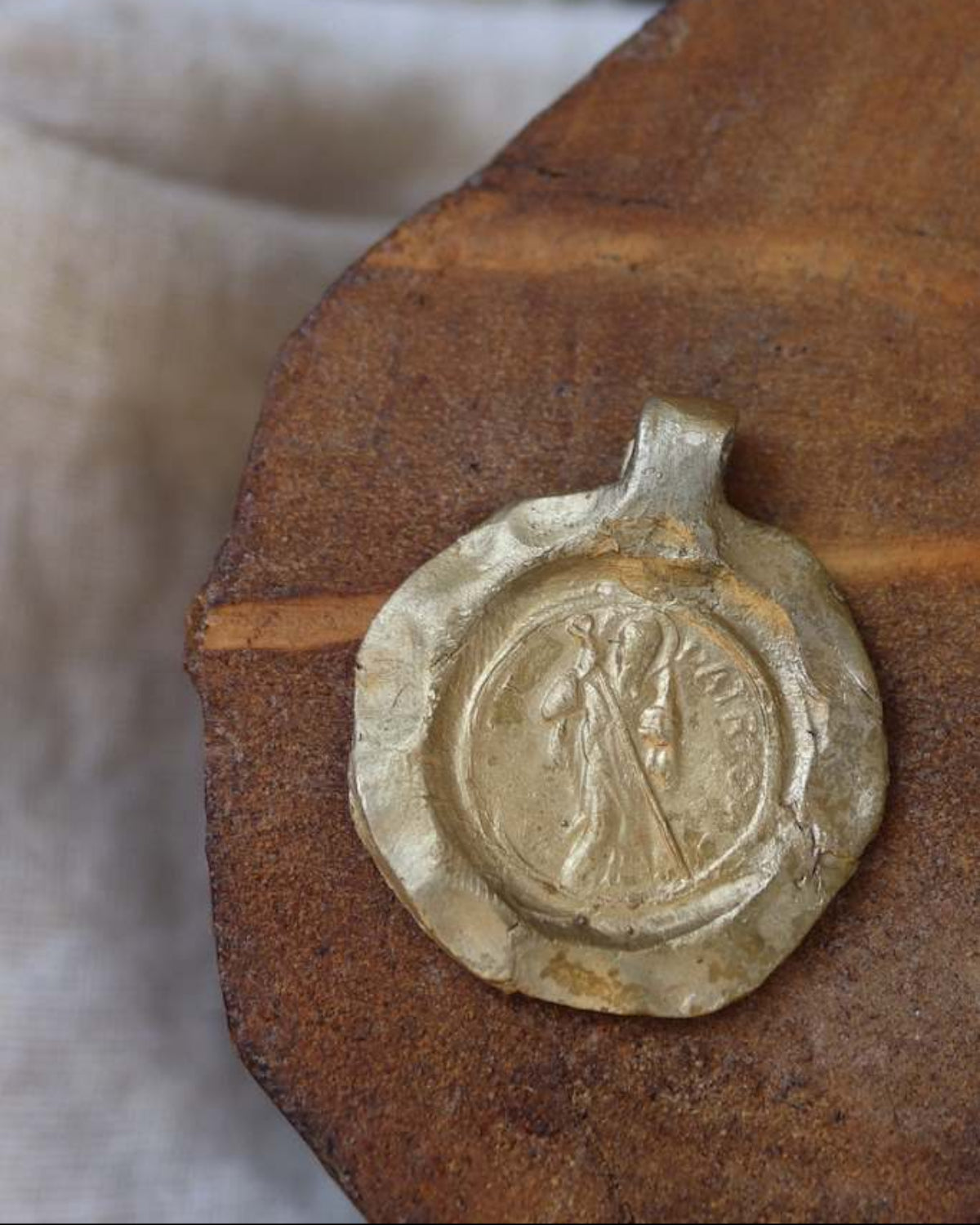 St. Patrick Pendant - gold-colored brass