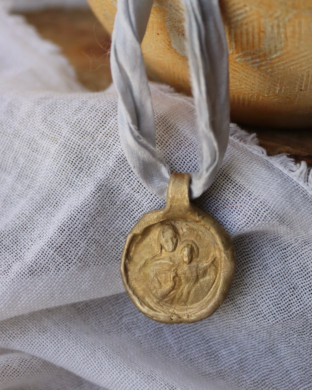 Saint Anne Pendant - Gold plated brass