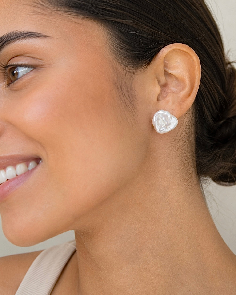 Flat Baroque Pearl Earrings