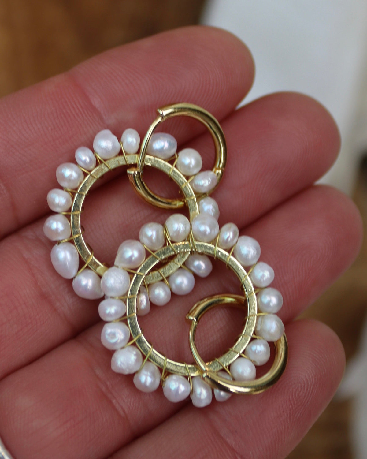 Pendientes Aro de Perlas
