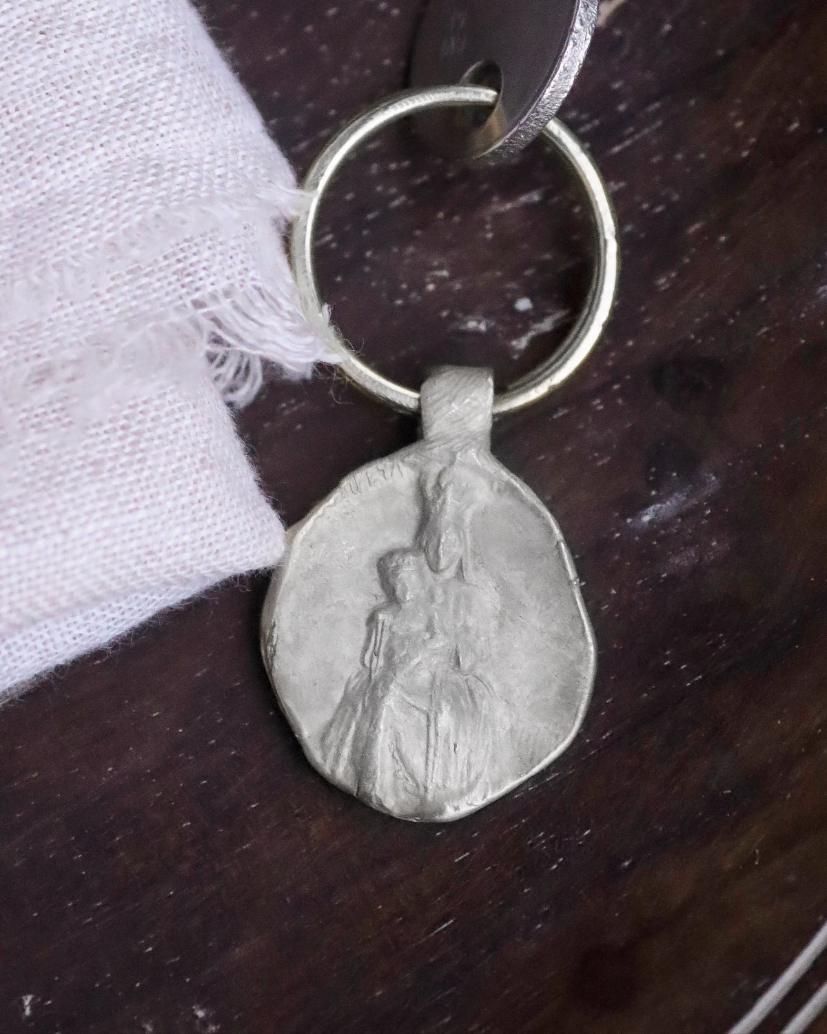 Virgen de Pompeya Llavero - Plata