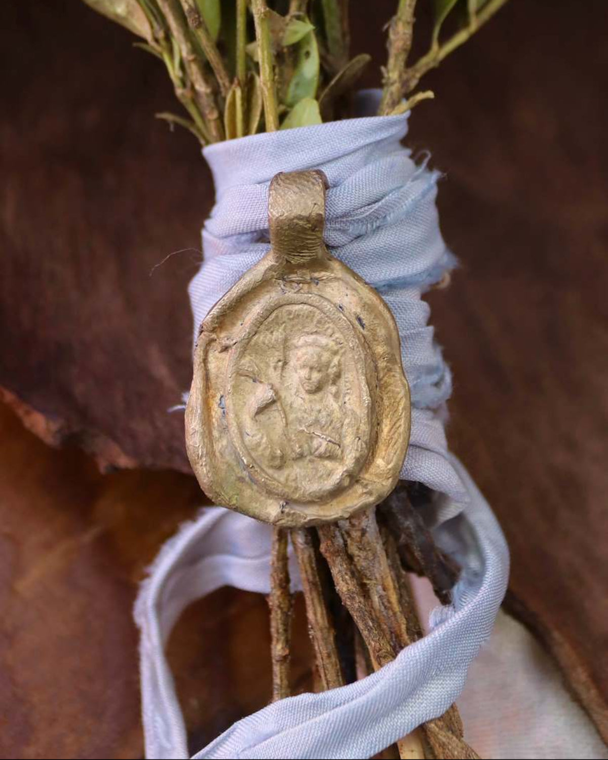 Saint Barbara Branch - gold-colored brass