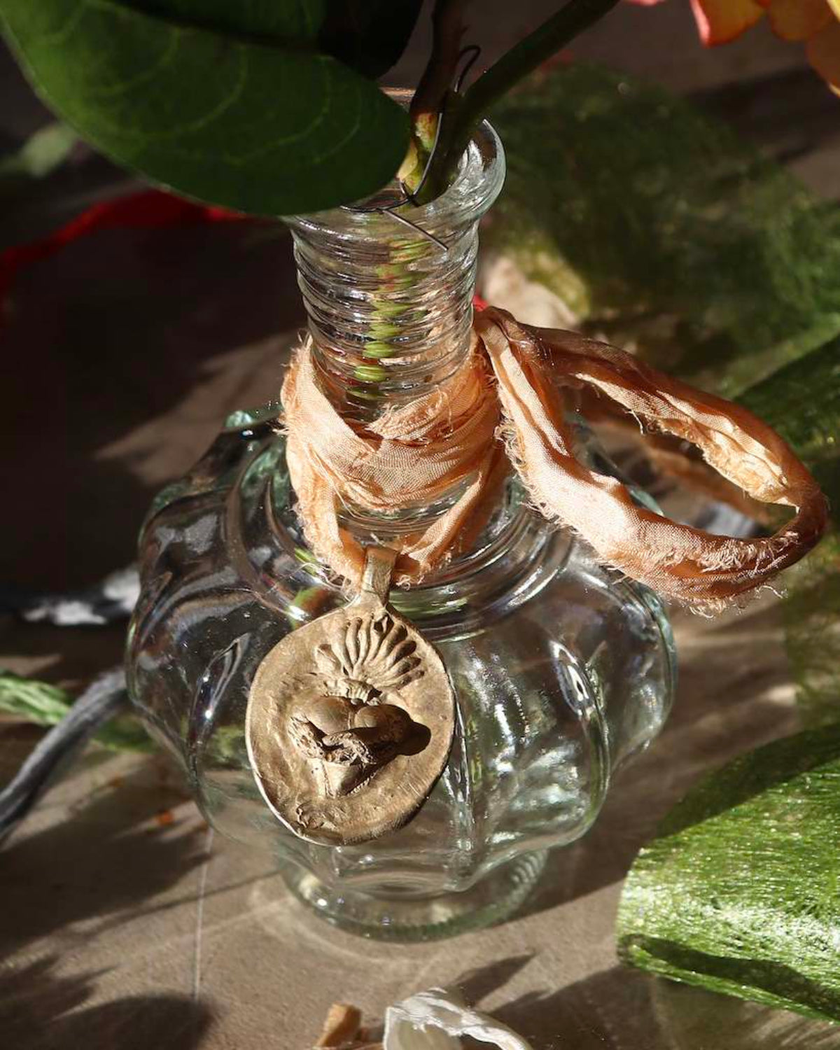 Sagrado Corazón de Jesús Ramo - Latón dorado