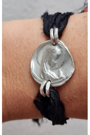 Pulsera plata Virgen Niña tamaño S