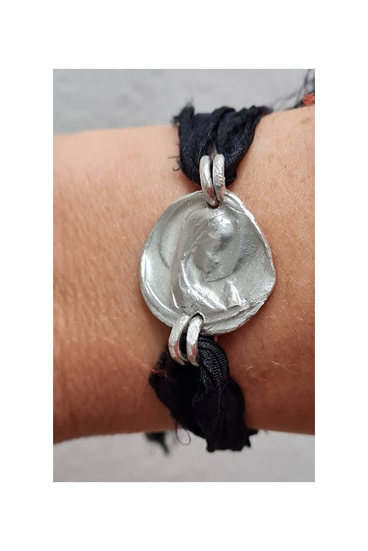 Pulsera plata Virgen Niña tamaño S