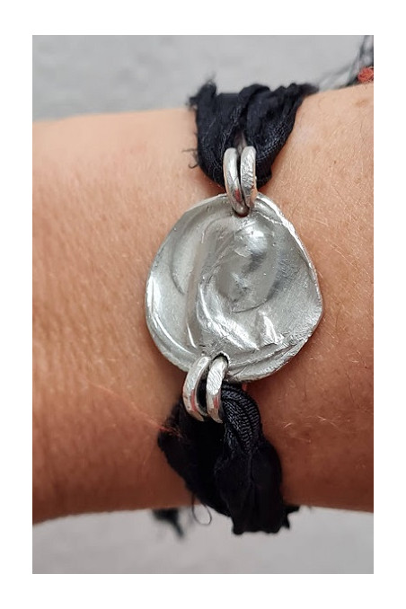 Pulsera plata Virgen Niña tamaño S