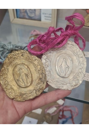 Medallas Milagrosa cuna en plata y latón tamaño XL