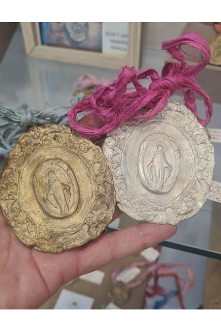 Medallas Milagrosa cuna en plata y latón tamaño XL