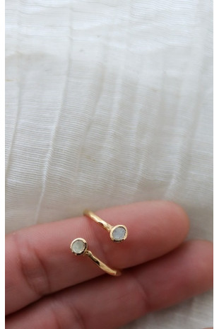 Anillo Tú y Yo de diamantes y plata