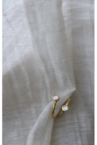 Anillo Tú y Yo de diamantes y plata