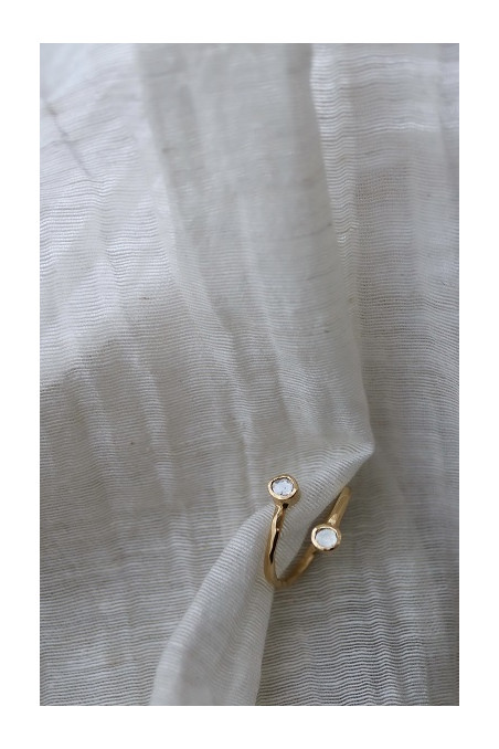 Anillo Tú y Yo de diamantes y plata