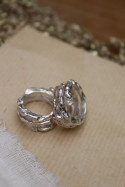 Anillo Camino de vida de diamantes en plata. Hecho artesanalmente en España por Sandra Bellew.