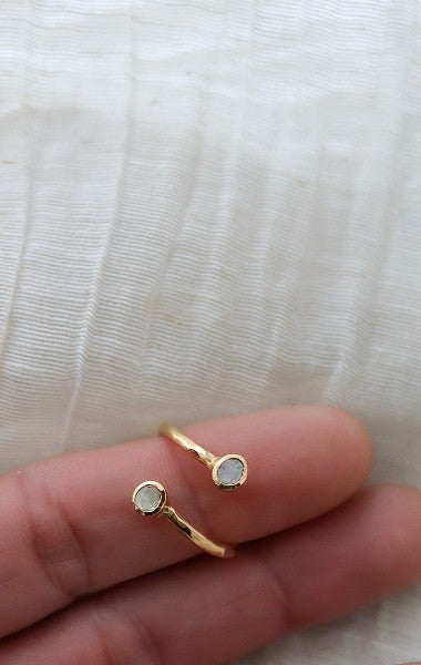 Anillo Tú y Yo de diamantes y plata