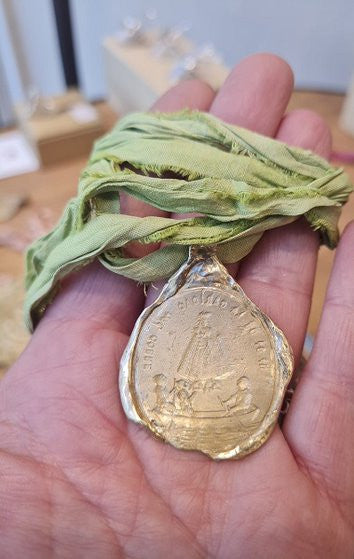 V. of Charity of Copper Pendant - Gilt brass