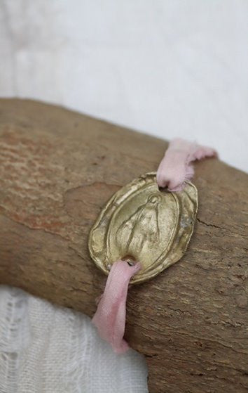 Virgen Milagrosa Pulsera - Latón dorado