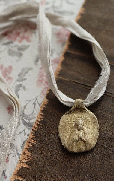 Virgin of Paloma Pendant - Gilt Brass