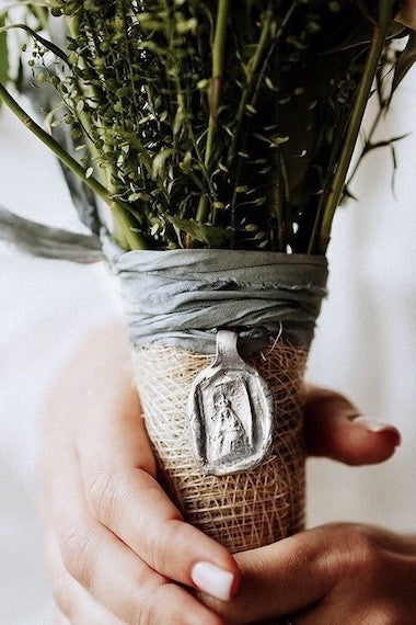 Virgen Blanca Ramo - Plata