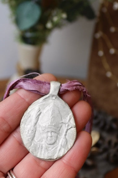 San Juan Pablo II Colgante - Plata