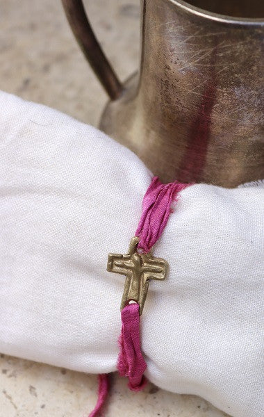 Cruz Sencilla Pulsera - Plata