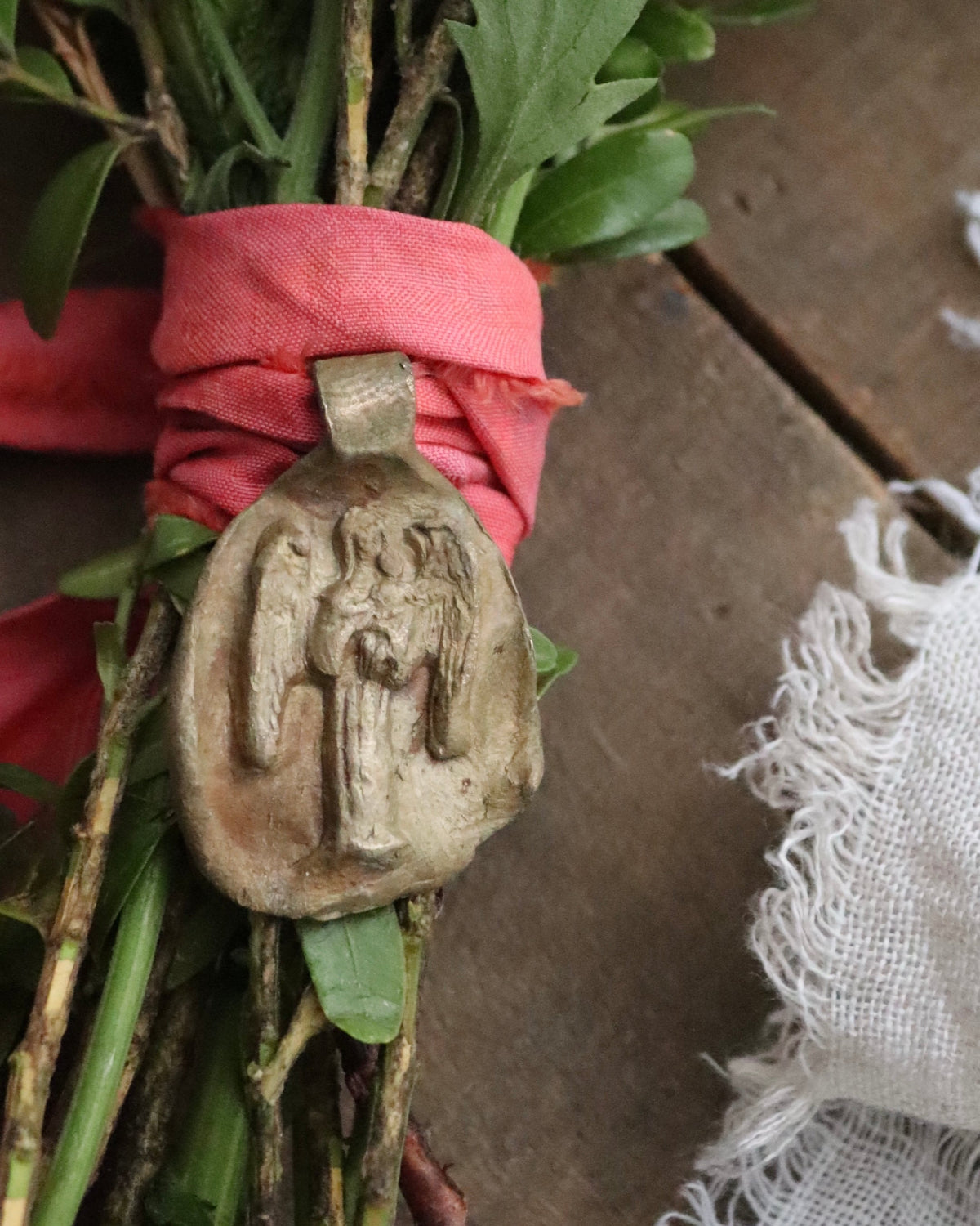 Angel with Baby Bouquet - Gilded Brass