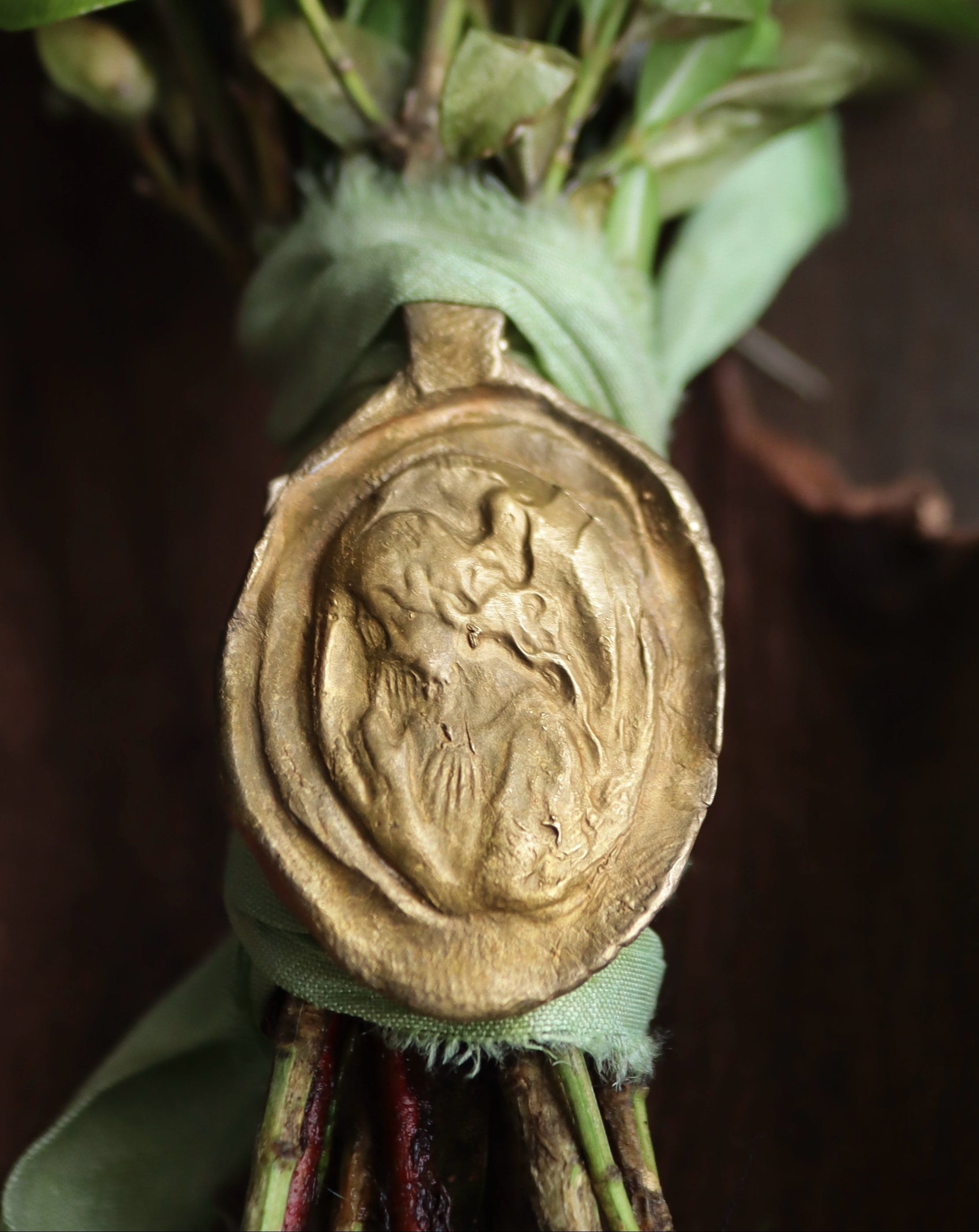 Guardian Angel Branch - Gold brass