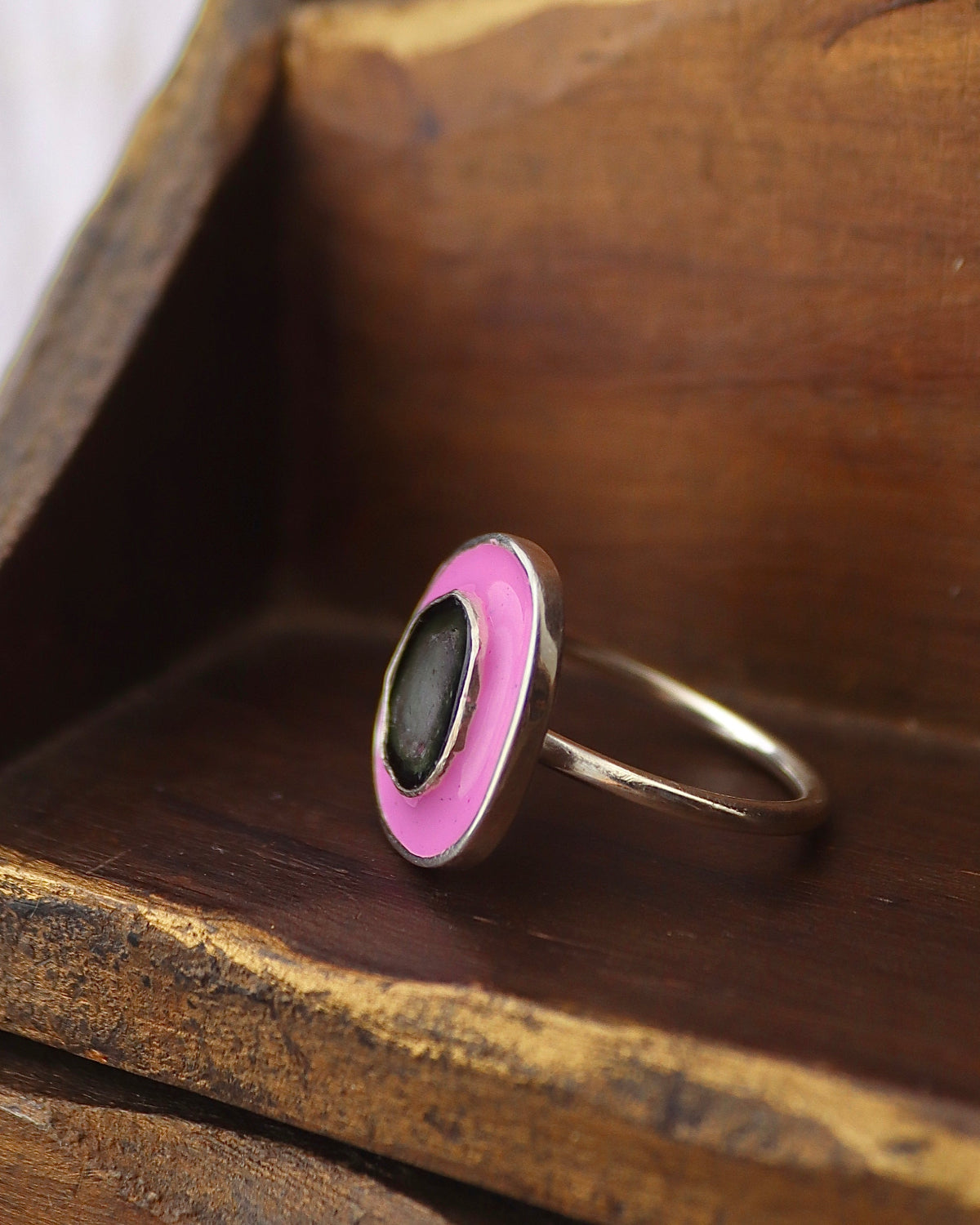 Anillo Turmalina bicolor