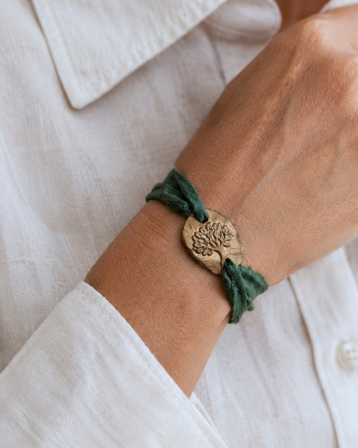 Árbol de la Vida Pulsera - Latón dorado