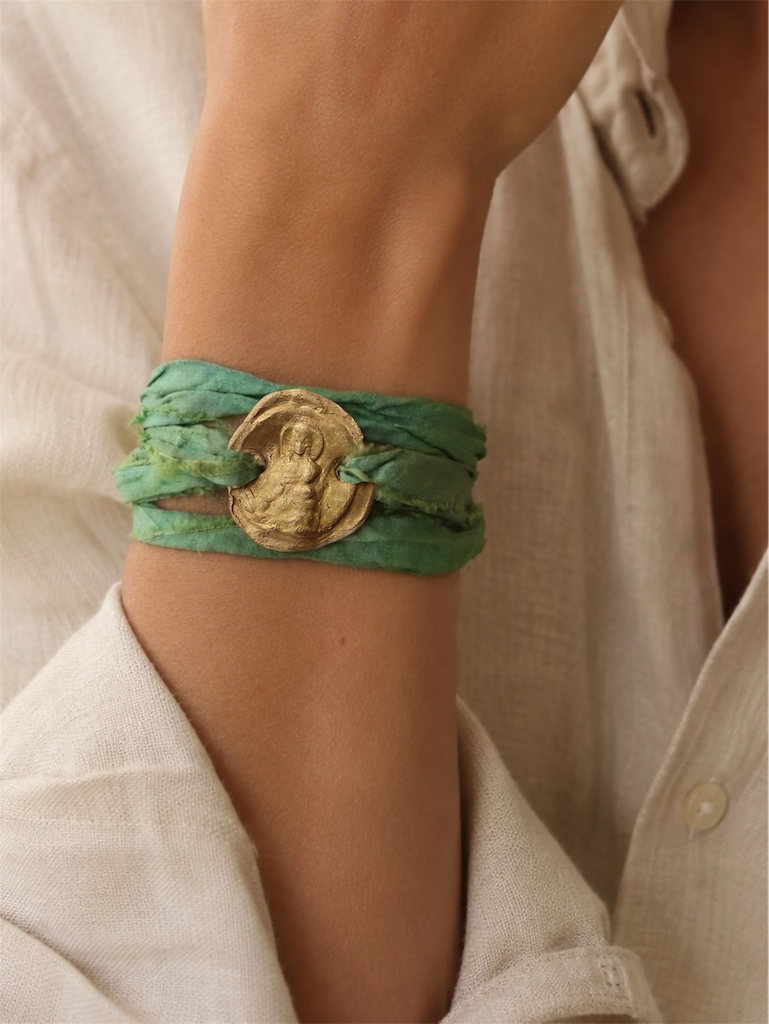 Virgen de la Mercè pulsera - Latón dorado
