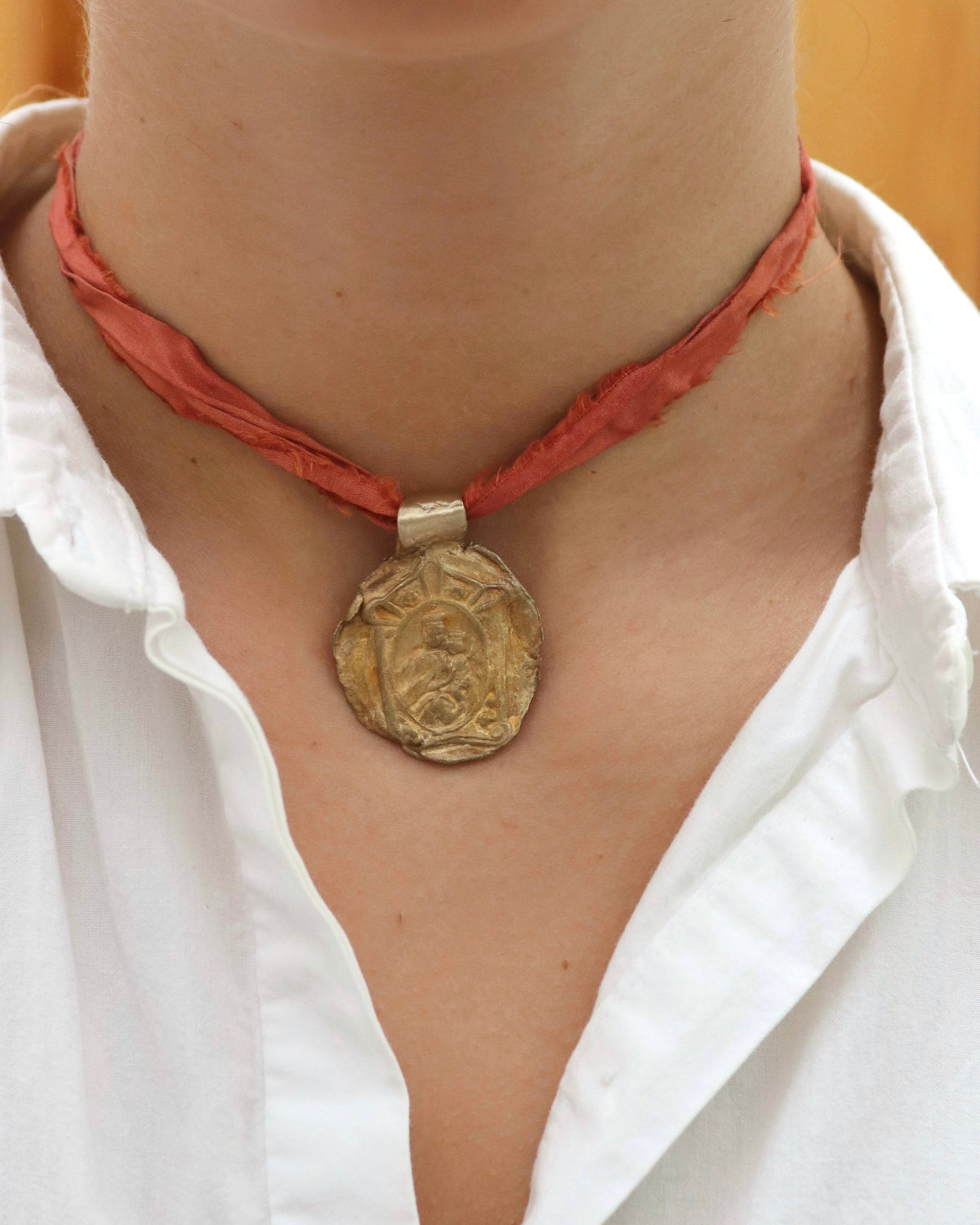 Our Lady of Carmen Pendant - Gold Plated Brass