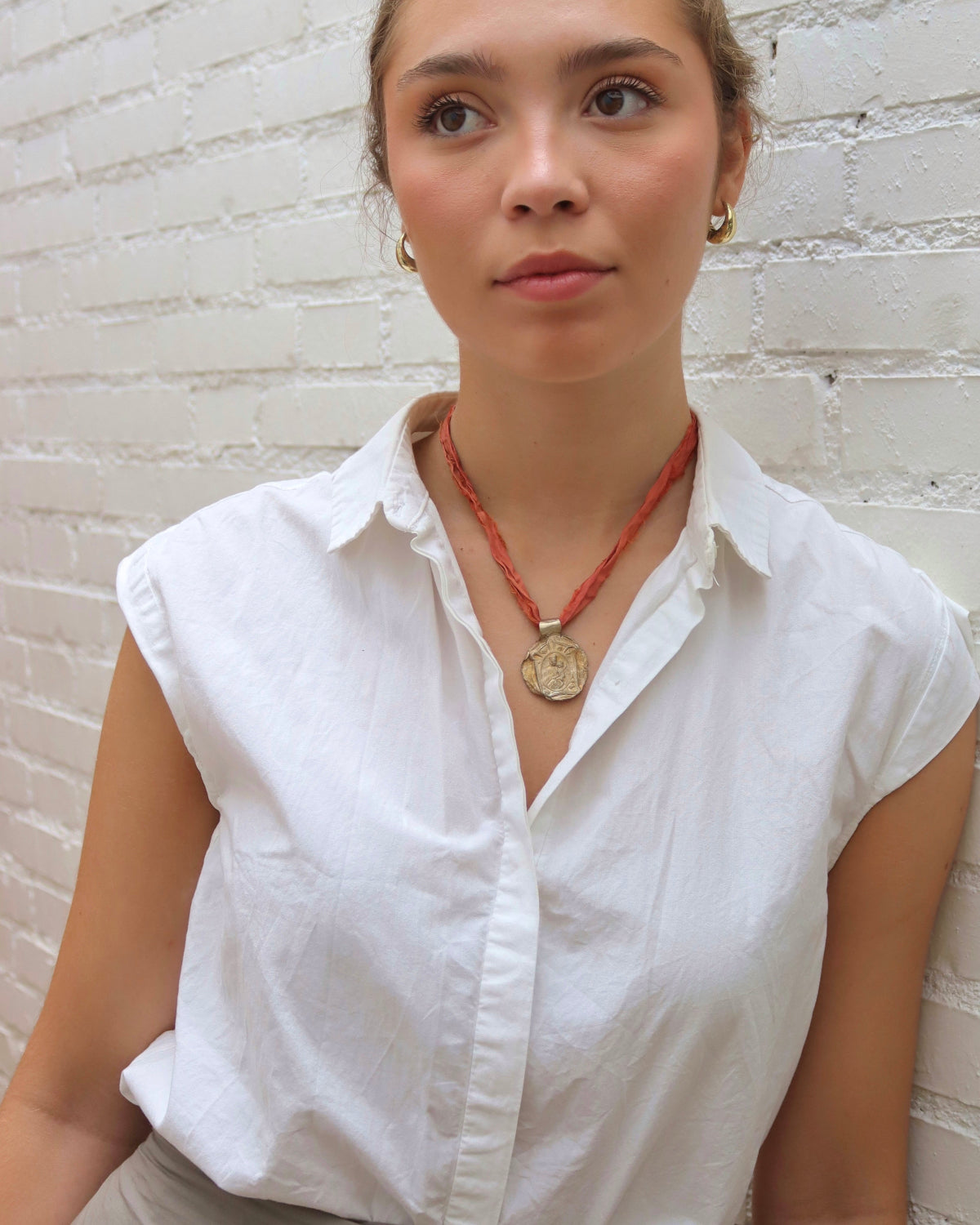 Our Lady of Carmen Pendant - Gold Plated Brass