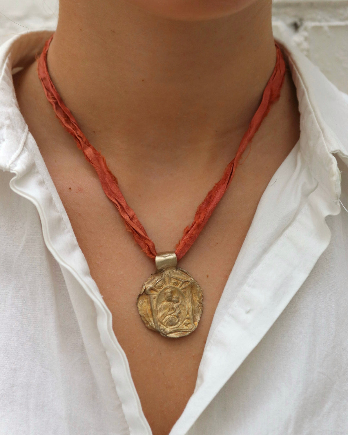 Our Lady of Carmen Pendant - Gold Plated Brass