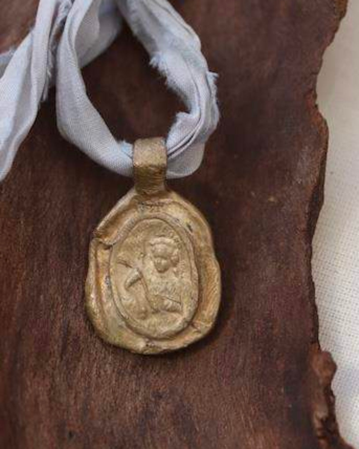 Saint Barbara Pendant - gold-colored brass