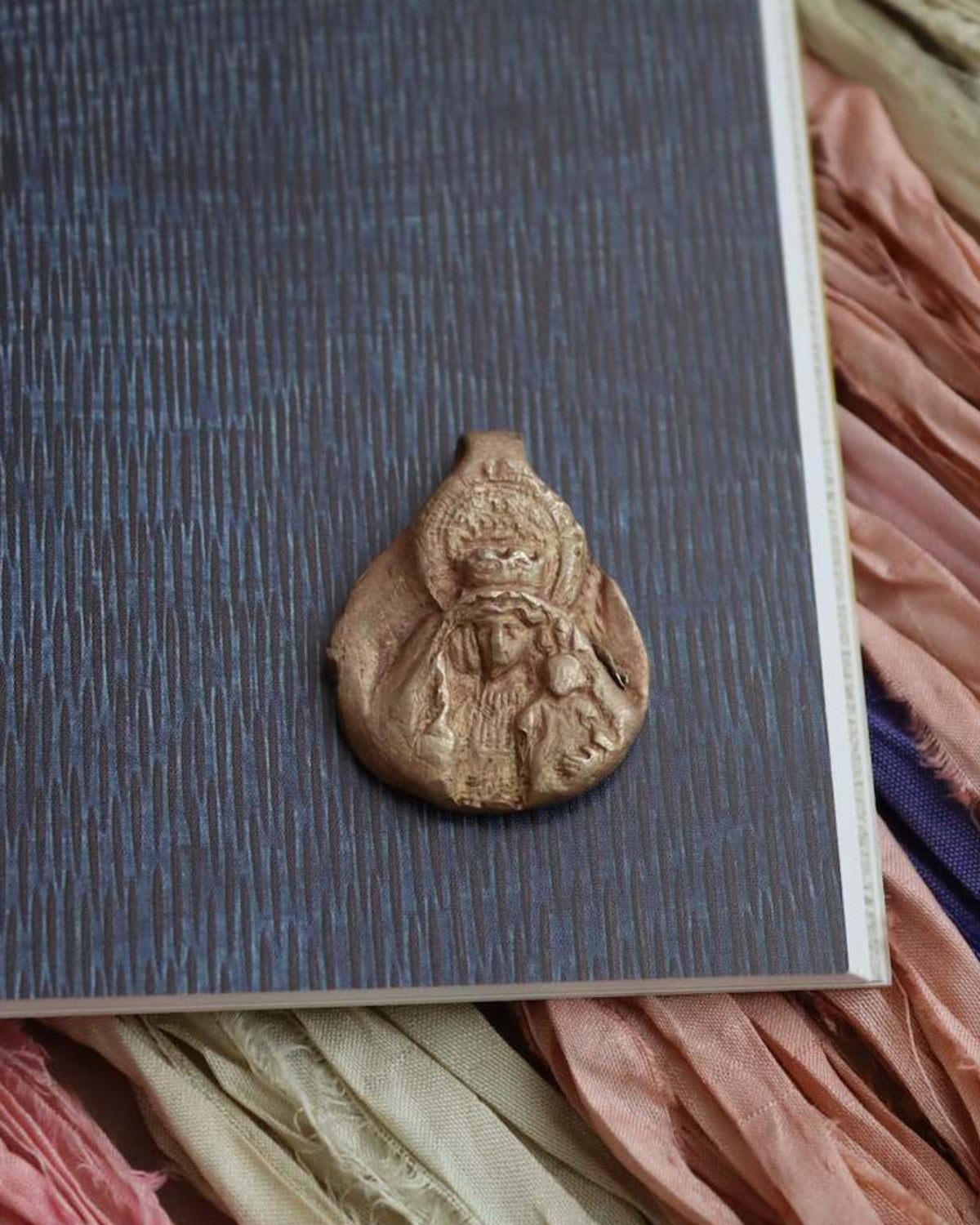 Virgin of Bethlehem Pendant - gold-colored brass