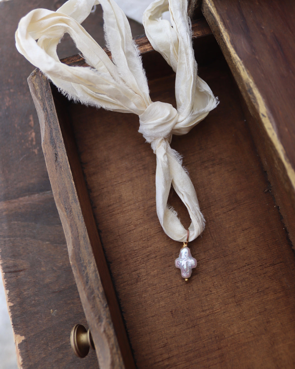 Colgante/Pulsera Perla Sencilla Cruz
