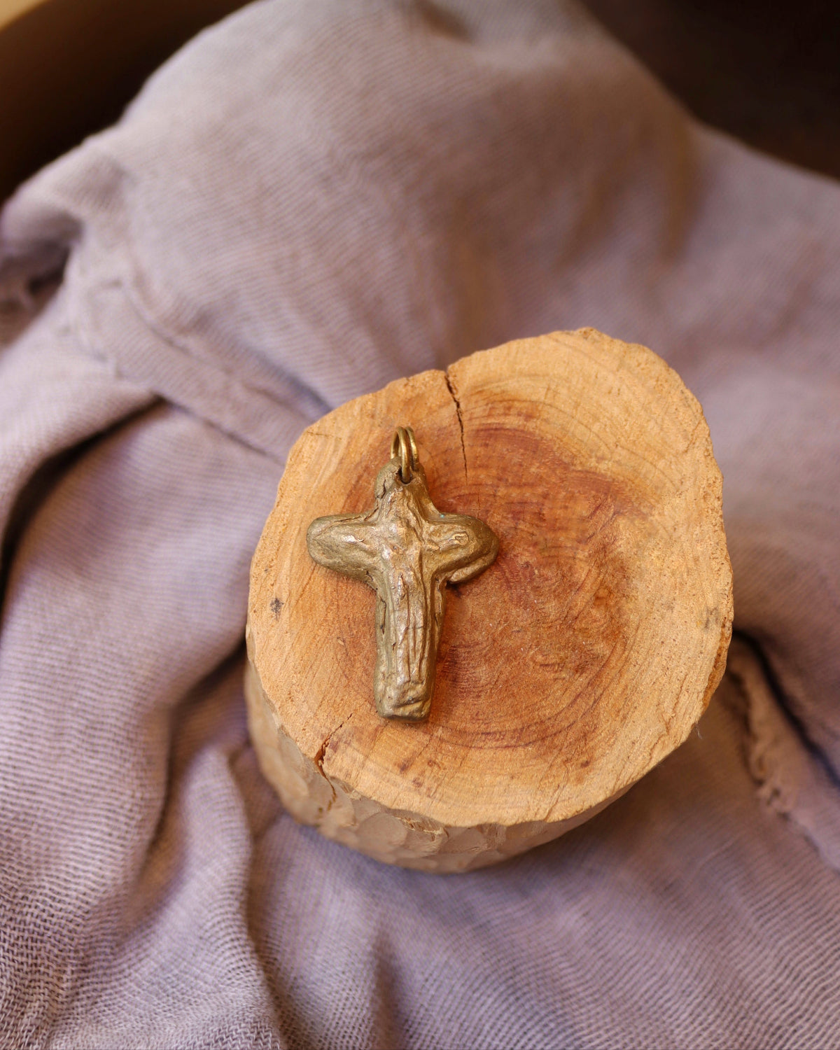 Schoenstatt Hanging Cross - gold-colored brass