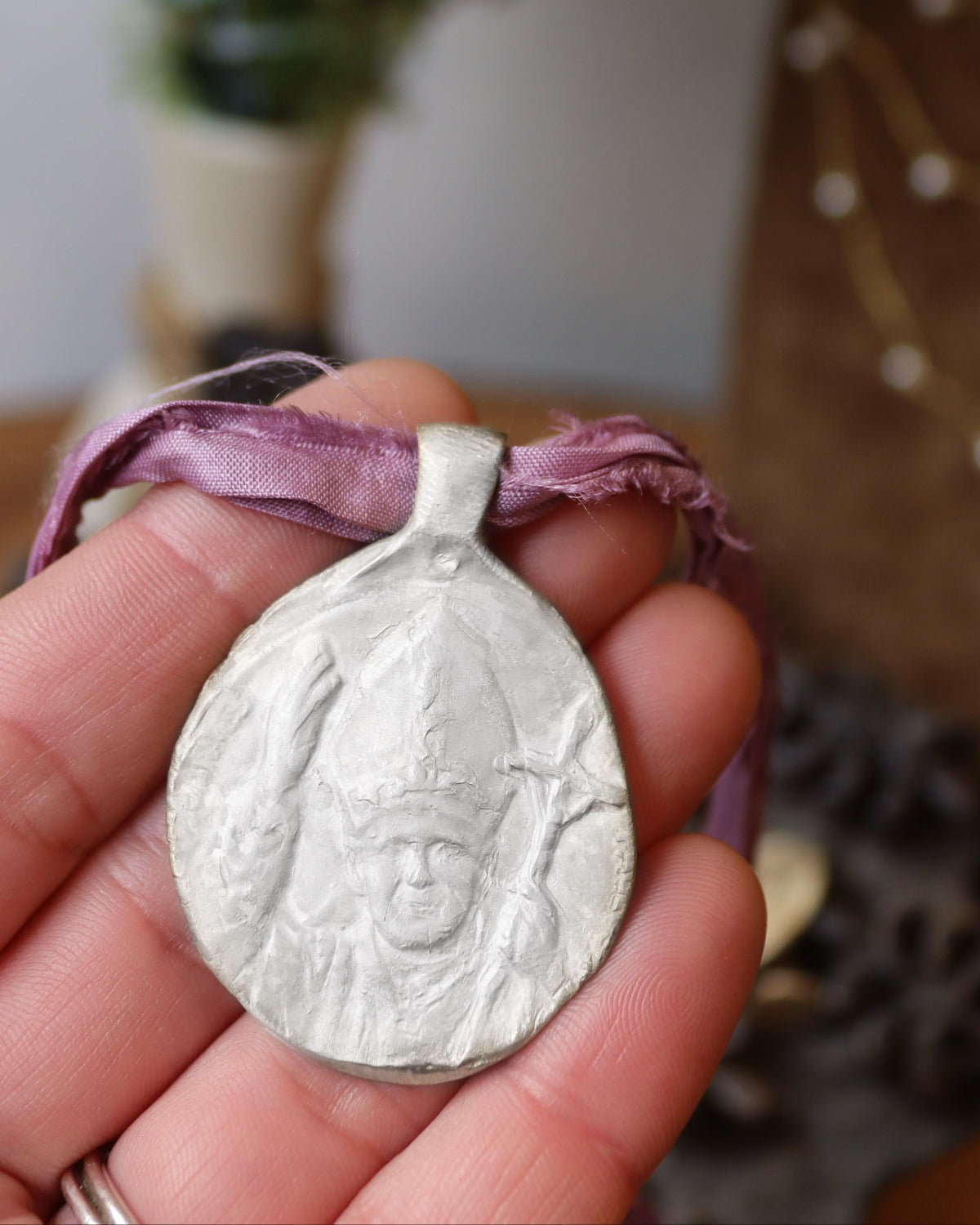 San Juan Pablo II Colgante - Plata